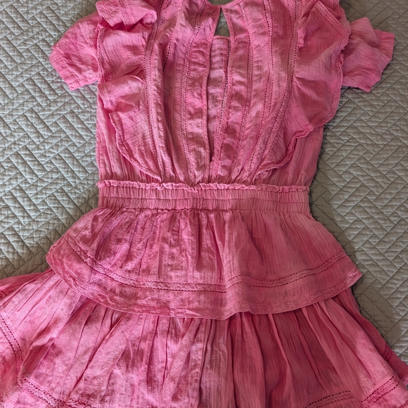 LoveShackFancy Pink Ruffle Mini Dress - Picture 9 of 13